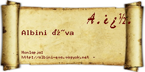 Albini Éva névjegykártya